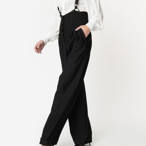 Unique Vintage 1930s Black & White Pin Stripe Thel